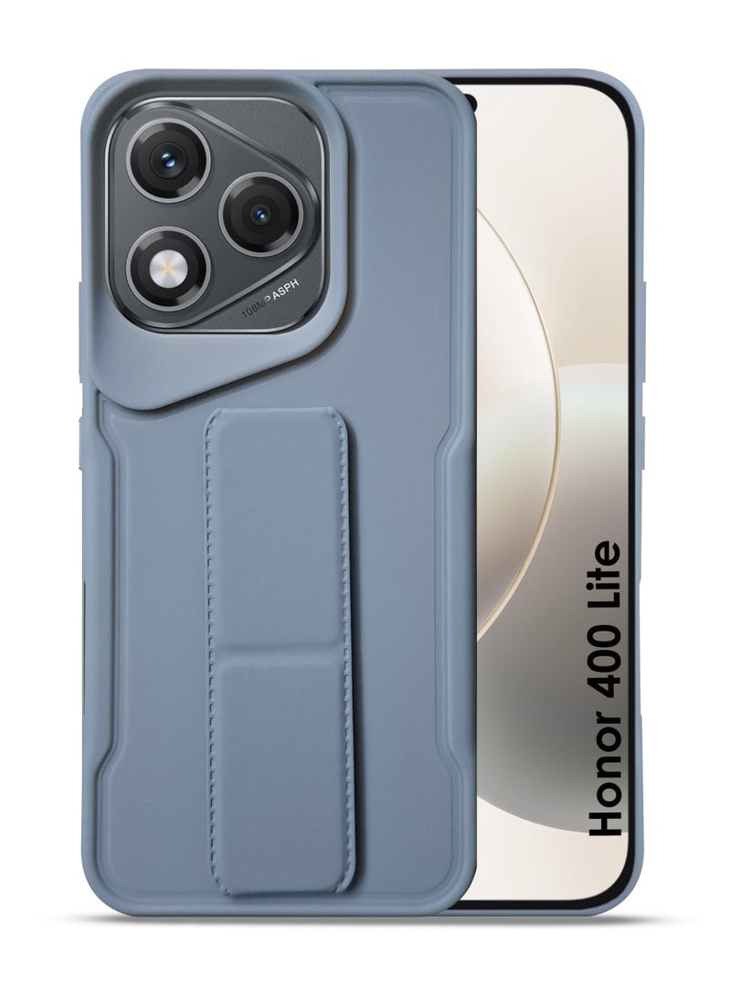 Honor 400 Lite Hand Grip Case Cover - Magnetic Hand Grip Holder & Kickstand - Strong Grip for Magnetic Car Holder, Stylish Silicone Case & Functional, Ultimate Convenience & Hands-Free Viewing - Grey - Image 1